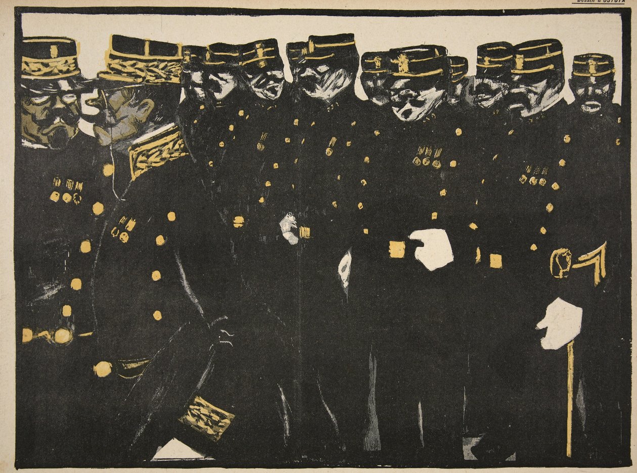Inspektion einer Reihe von Polizisten, Illustration aus 