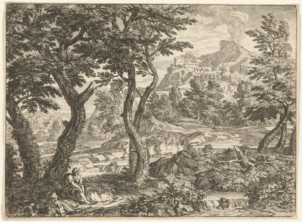 Landschaft mit einem Rastenden von Georges Focus