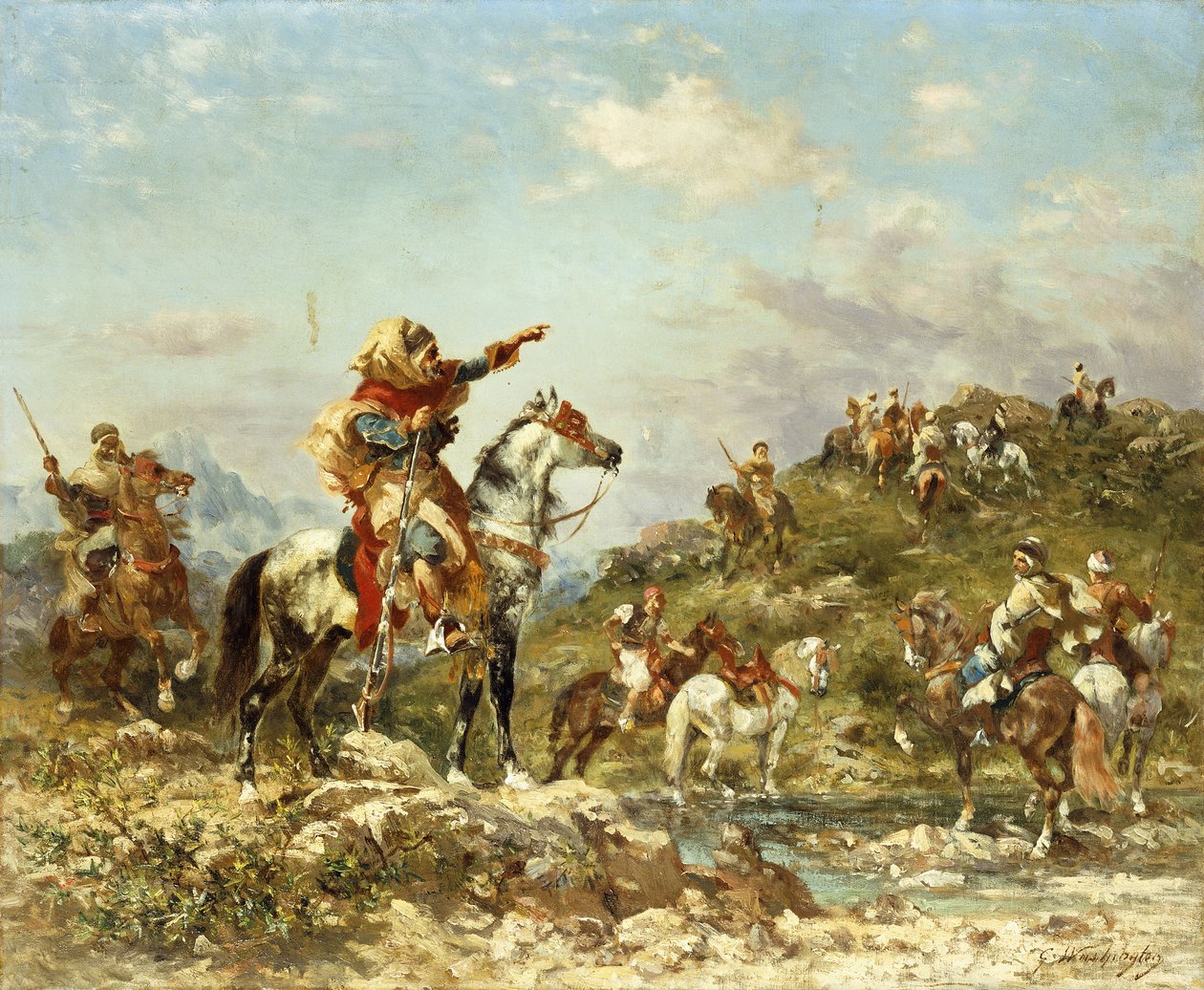 Arabische Krieger zu Pferd von Georges Washington