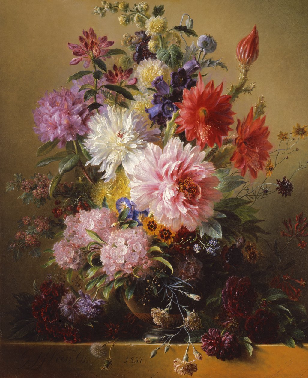 Stillleben mit Blumen, 1837 von Georgius Jacobus Johannes van Os