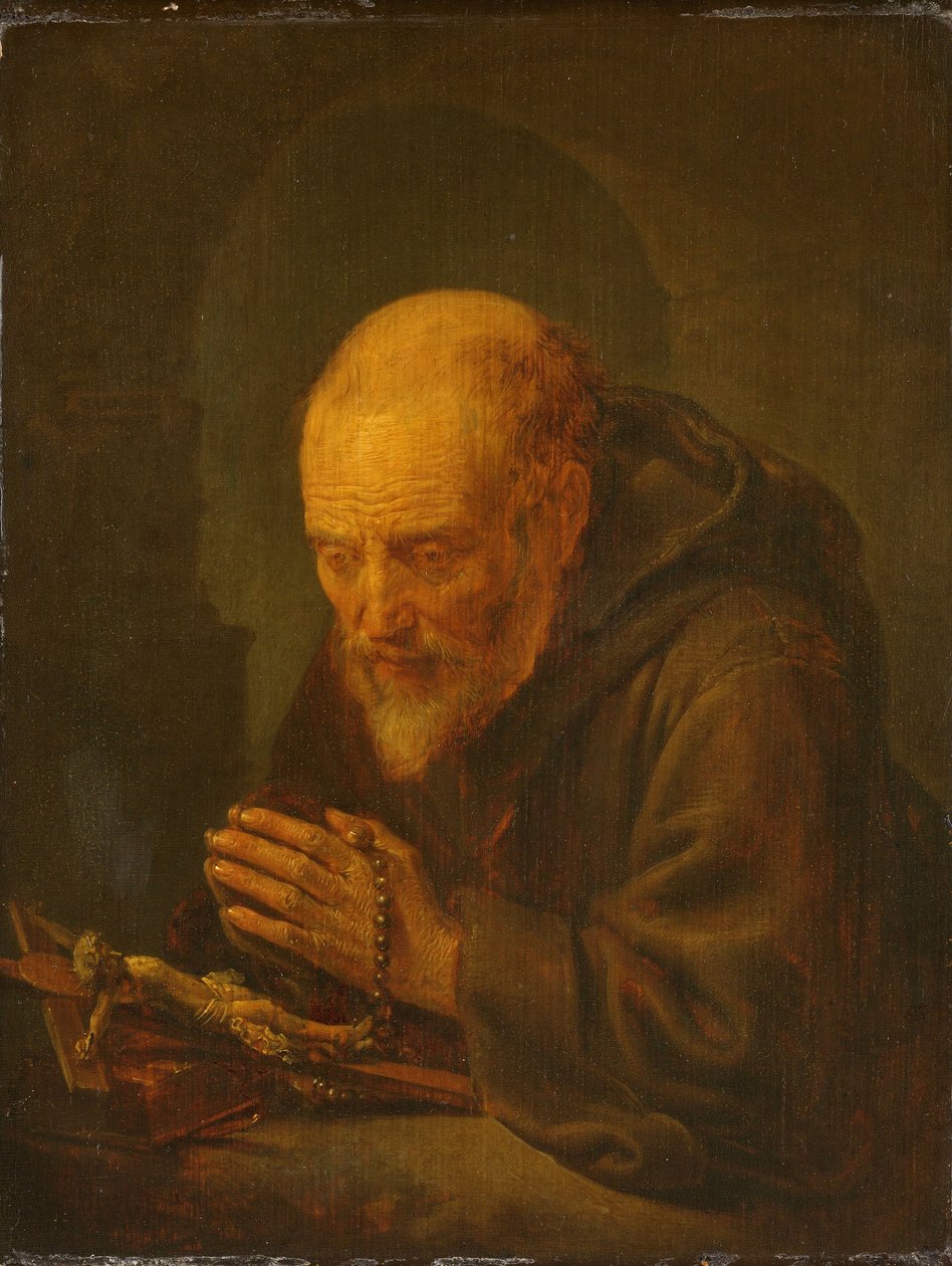 Ein Einsiedler im Gebet von Gerrit Dou