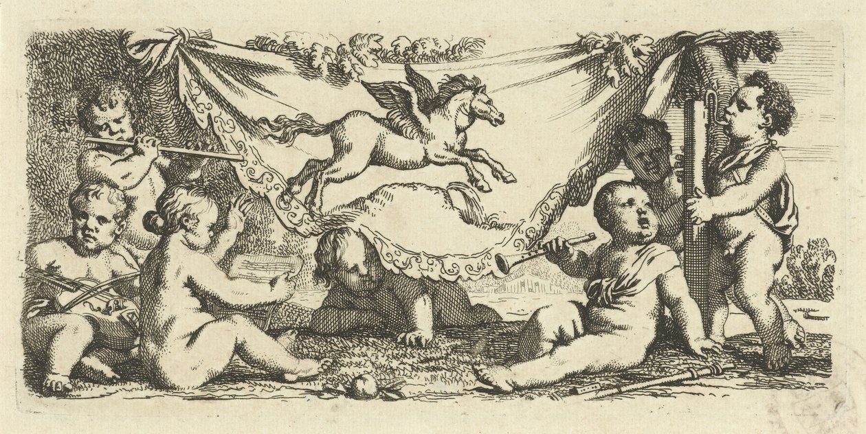 Musizierende Putti mit Pegasus von Gerard de Lairesse