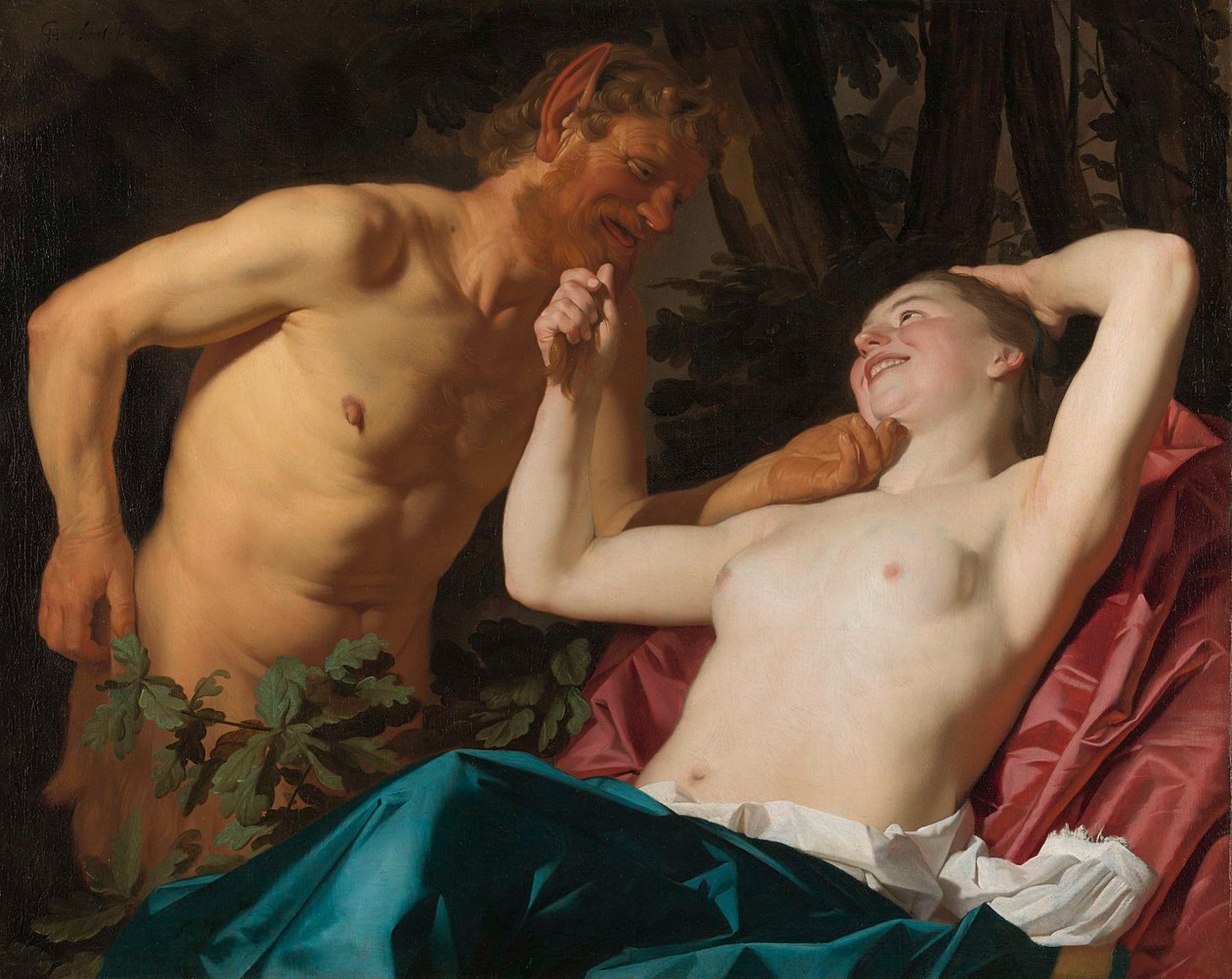 Satyr und Nymphe von Gerard van Honthorst