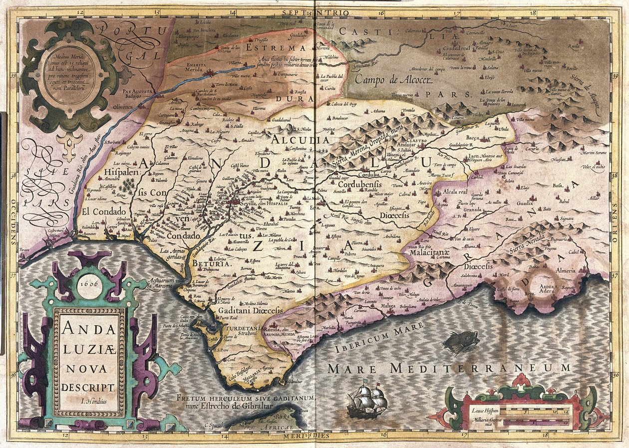 Andalusien, Spanien (Gravur) von Gerardus Mercator