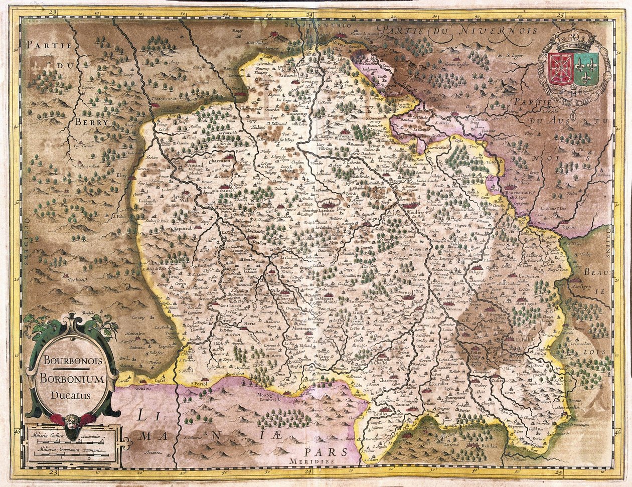 Bourbonnais, Frankreich (Stich) von Gerardus Mercator