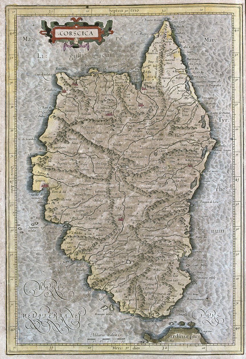 Korsika, Frankreich von Gerardus Mercator