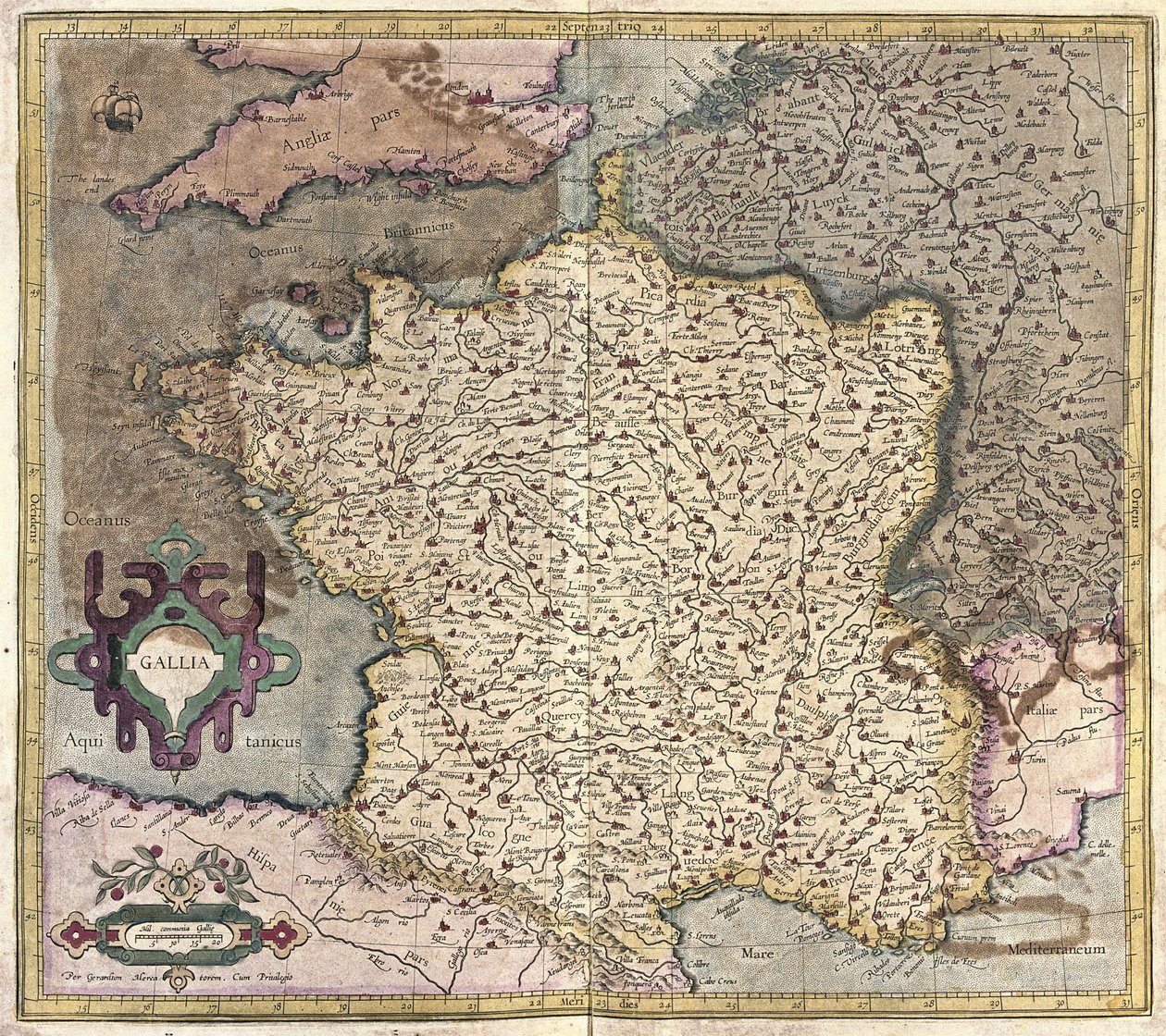Frankreich (Gravur) von Gerardus Mercator