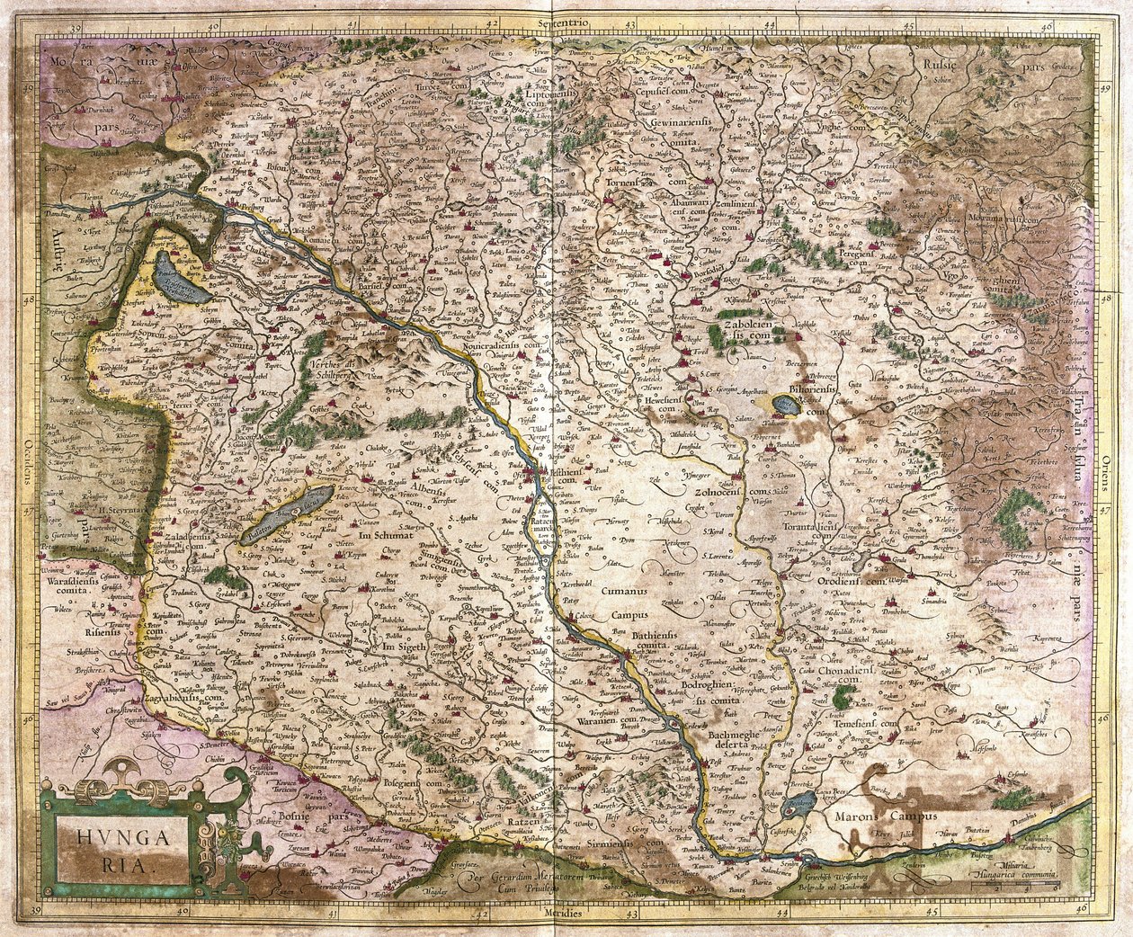 Ungarn von Gerardus Mercator