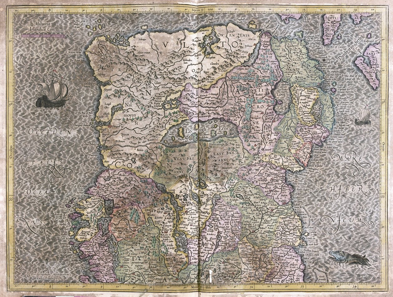 Irland von Gerardus Mercator