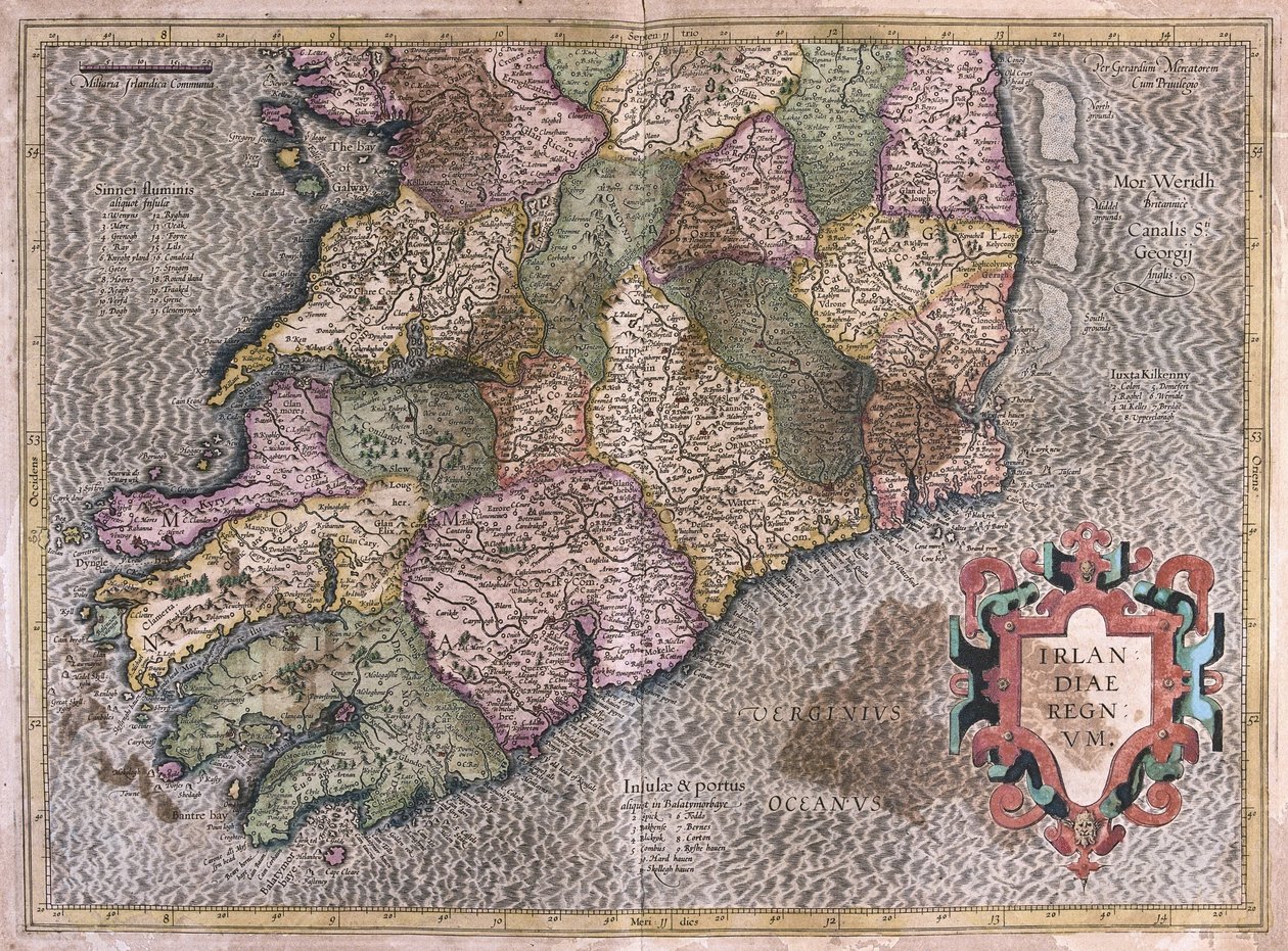 Irland von Gerardus Mercator
