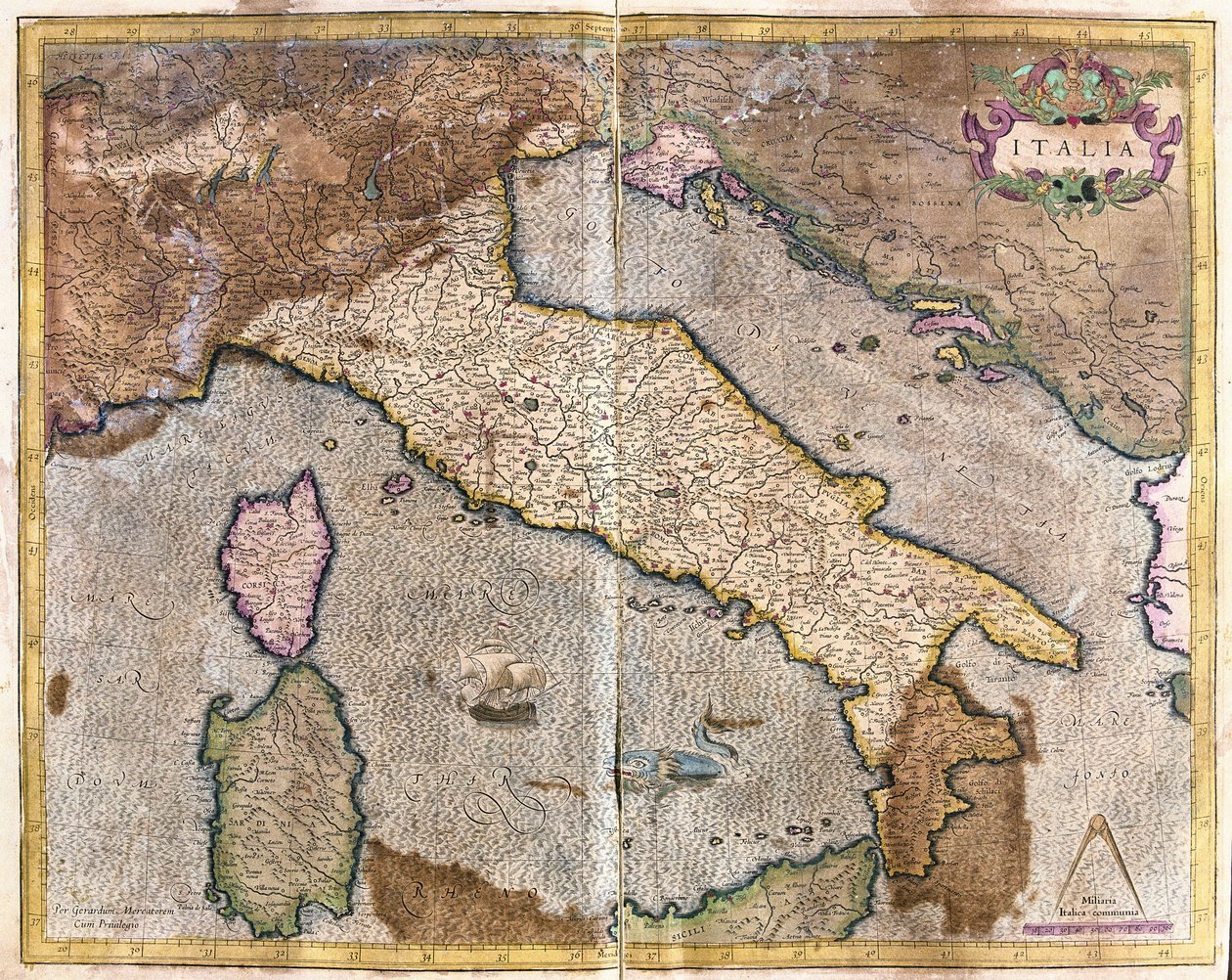 Italien (Gravur) von Gerardus Mercator