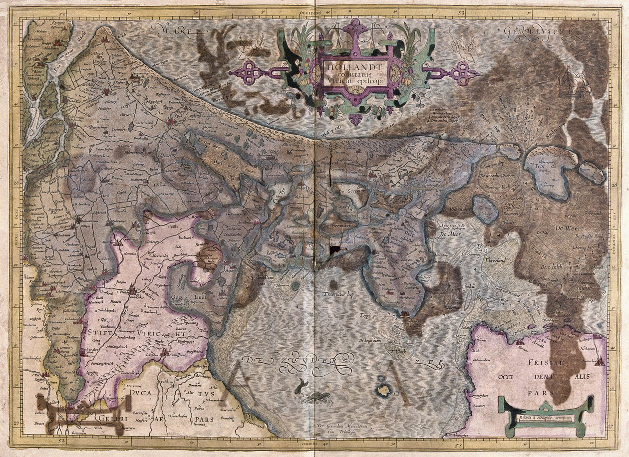Niederlande von Gerardus Mercator