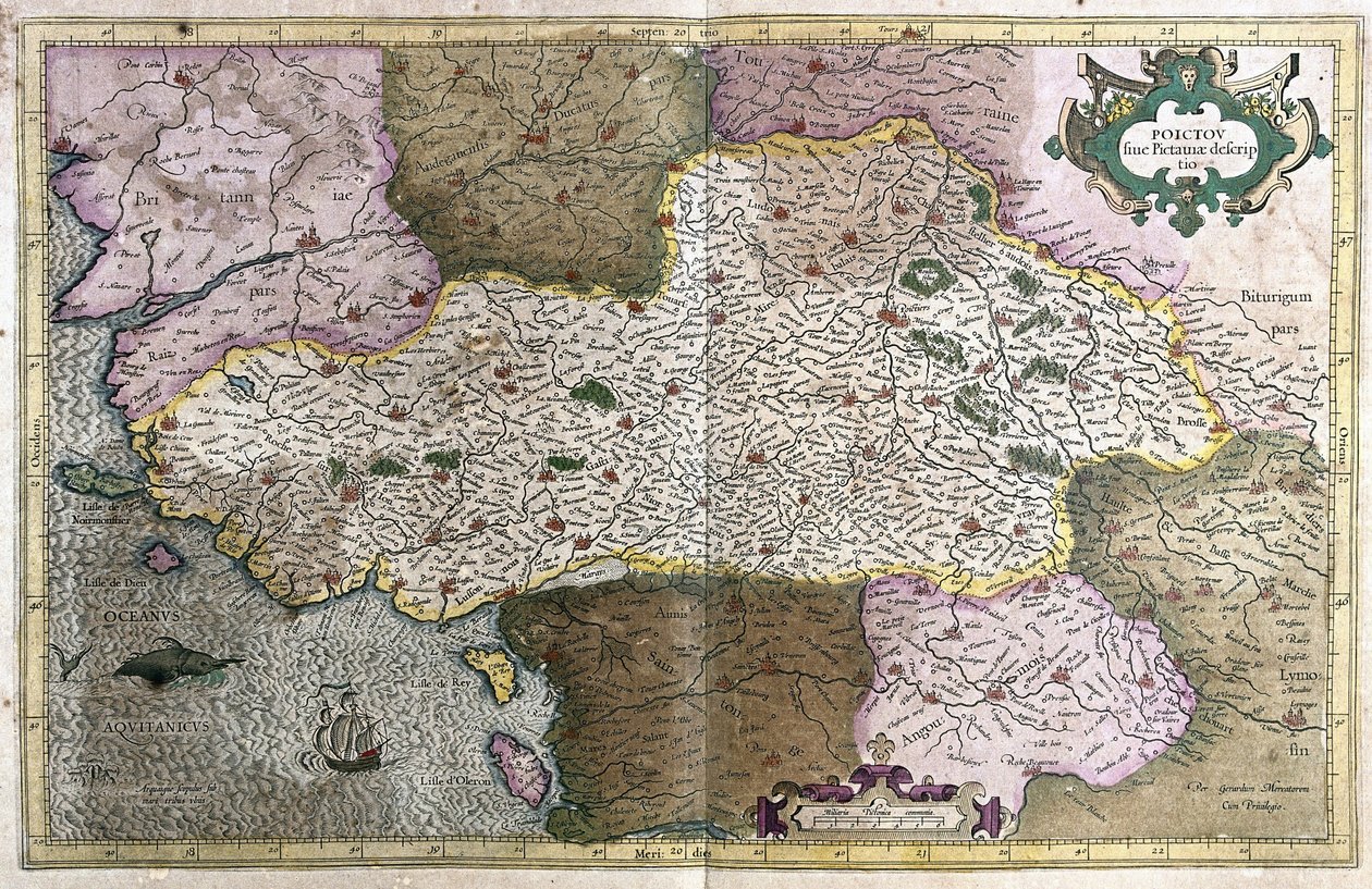 Poitou, Frankreich von Gerardus Mercator