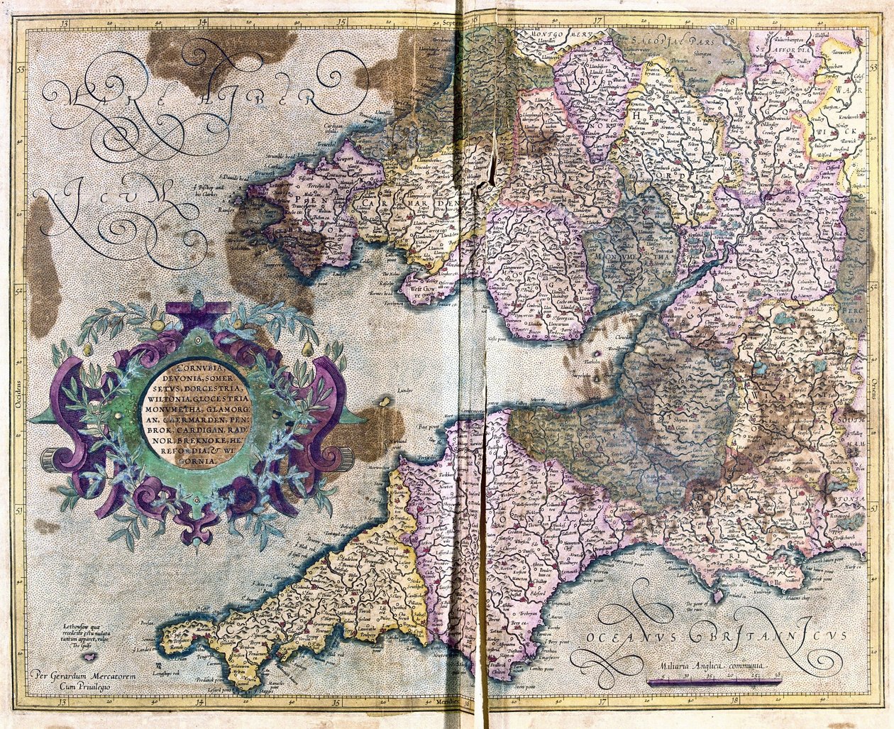 Südwestengland von Gerardus Mercator
