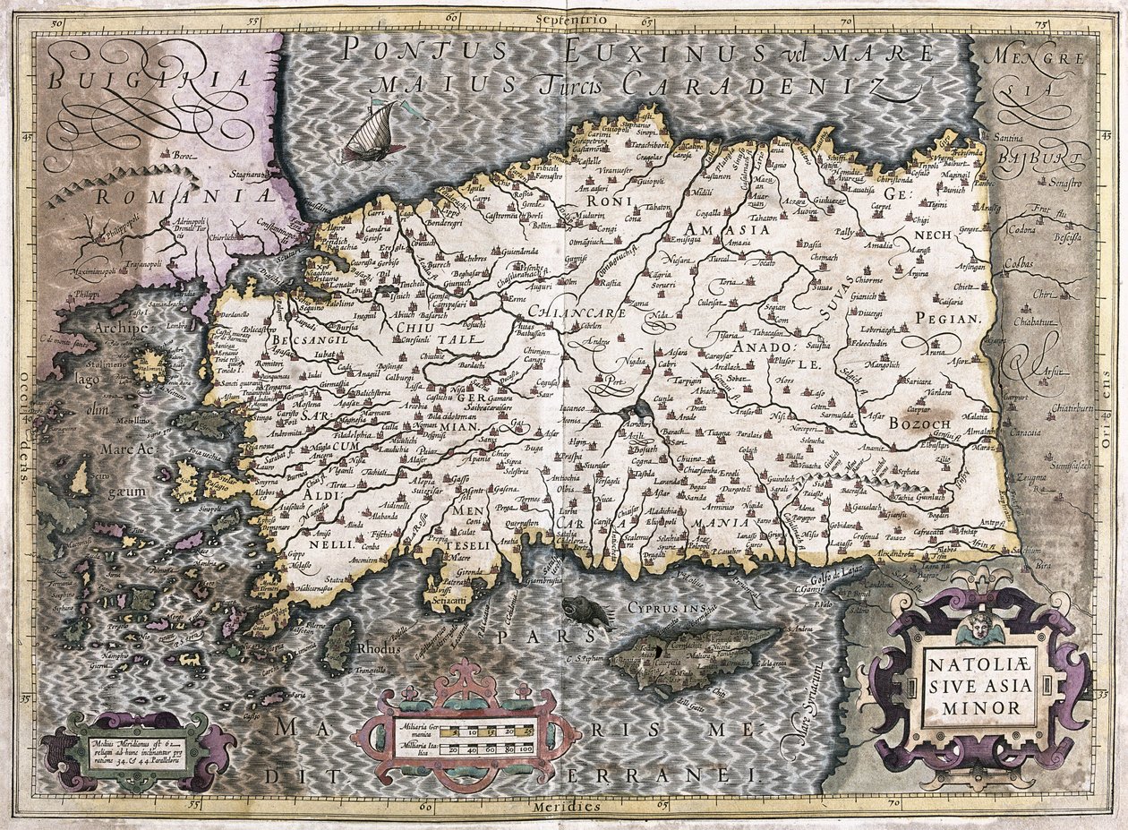 Türkei - Zypern (Gravur) von Gerardus Mercator