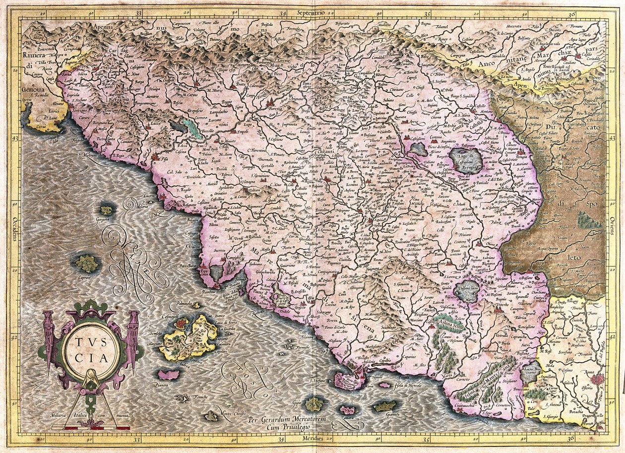 Toskana, Italien (Stich) von Gerardus Mercator