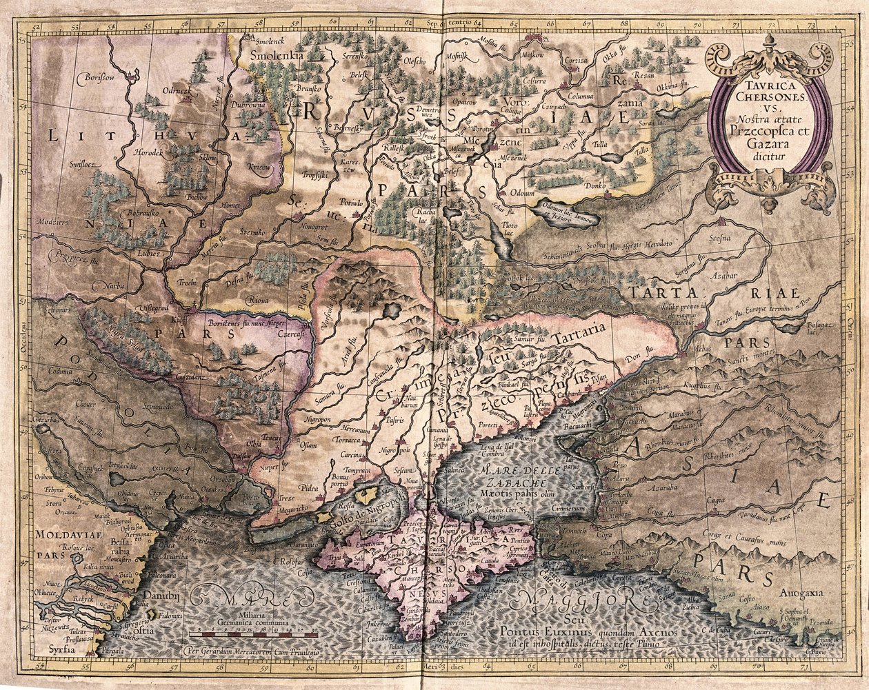 Ukraine und Krim (Gravur) von Gerardus Mercator