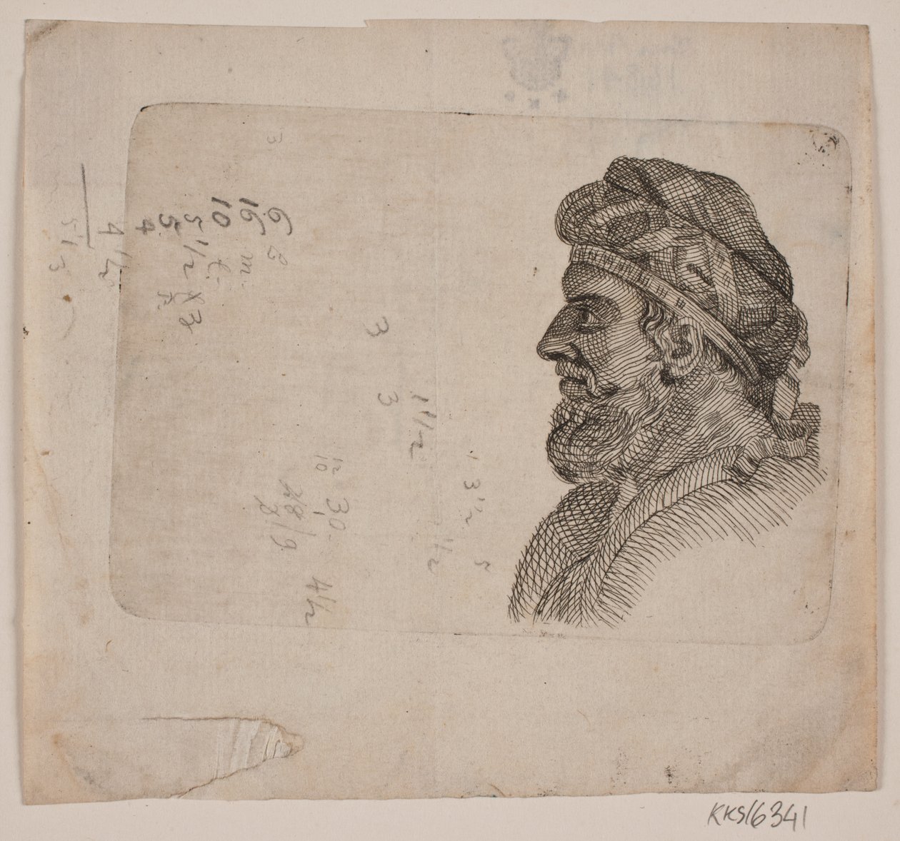 Studienkopf eines alten Mannes im Profil von Gerhard Ludvig Lahde