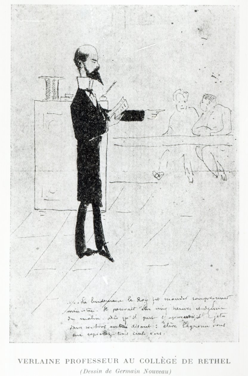 Verlaine unterrichtet an der Institution Notre-Dame in Rethel, 1877-79 von Germain Nouveau