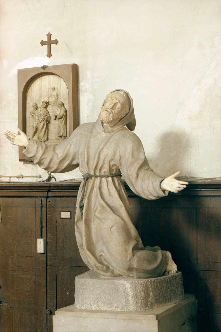 Der heilige Franziskus empfängt die Stigmata, ca. 1580 (Marmor) von Germain Pilon