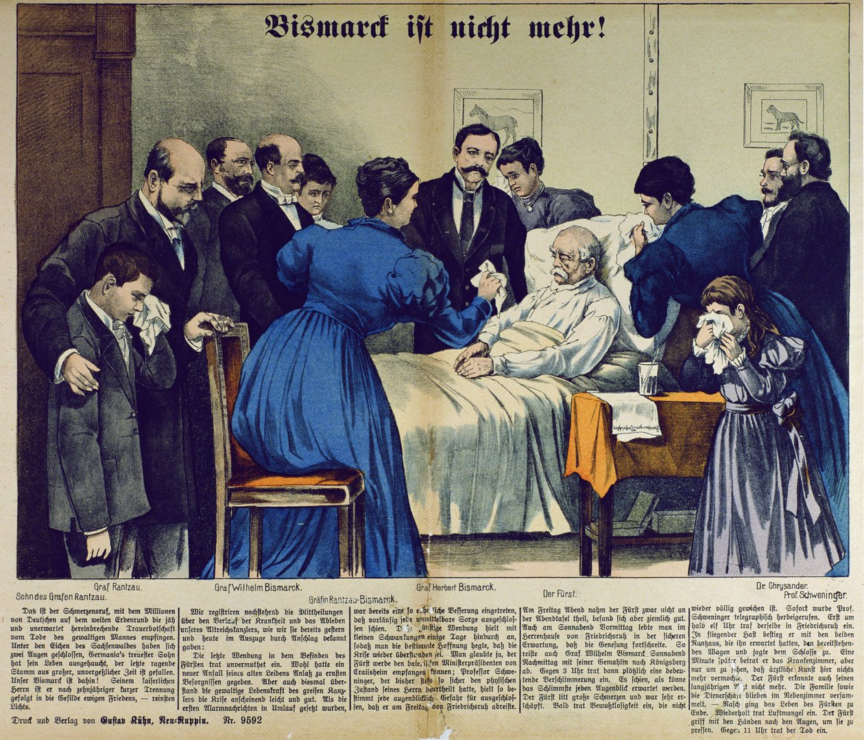 Bismarcks Tod in Friedrichsruh am 30. Juli 1898 von German School