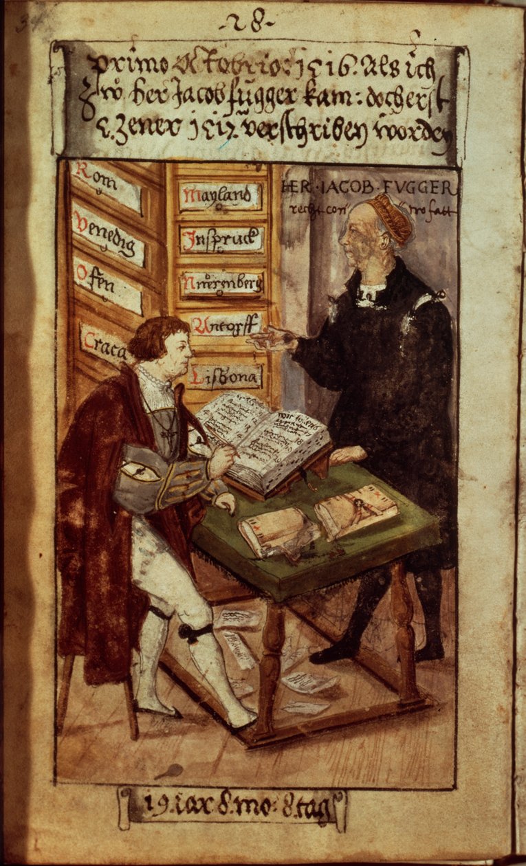 Jakob Fugger in seinem Büro, 1518 von German School