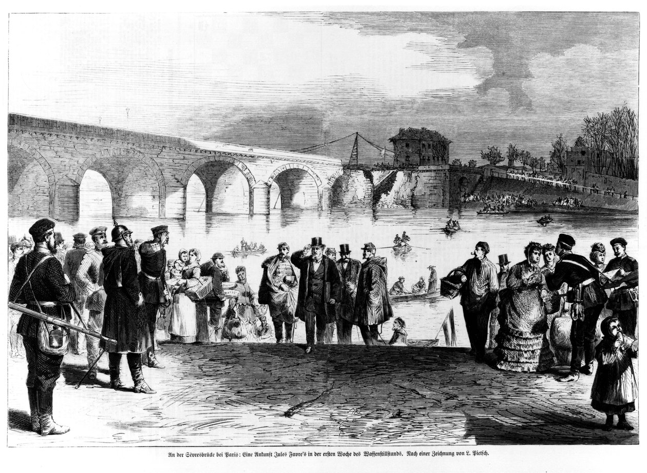 Jules Favre (1809-80) kommt an der Pont de Sevres an, Illustration aus 