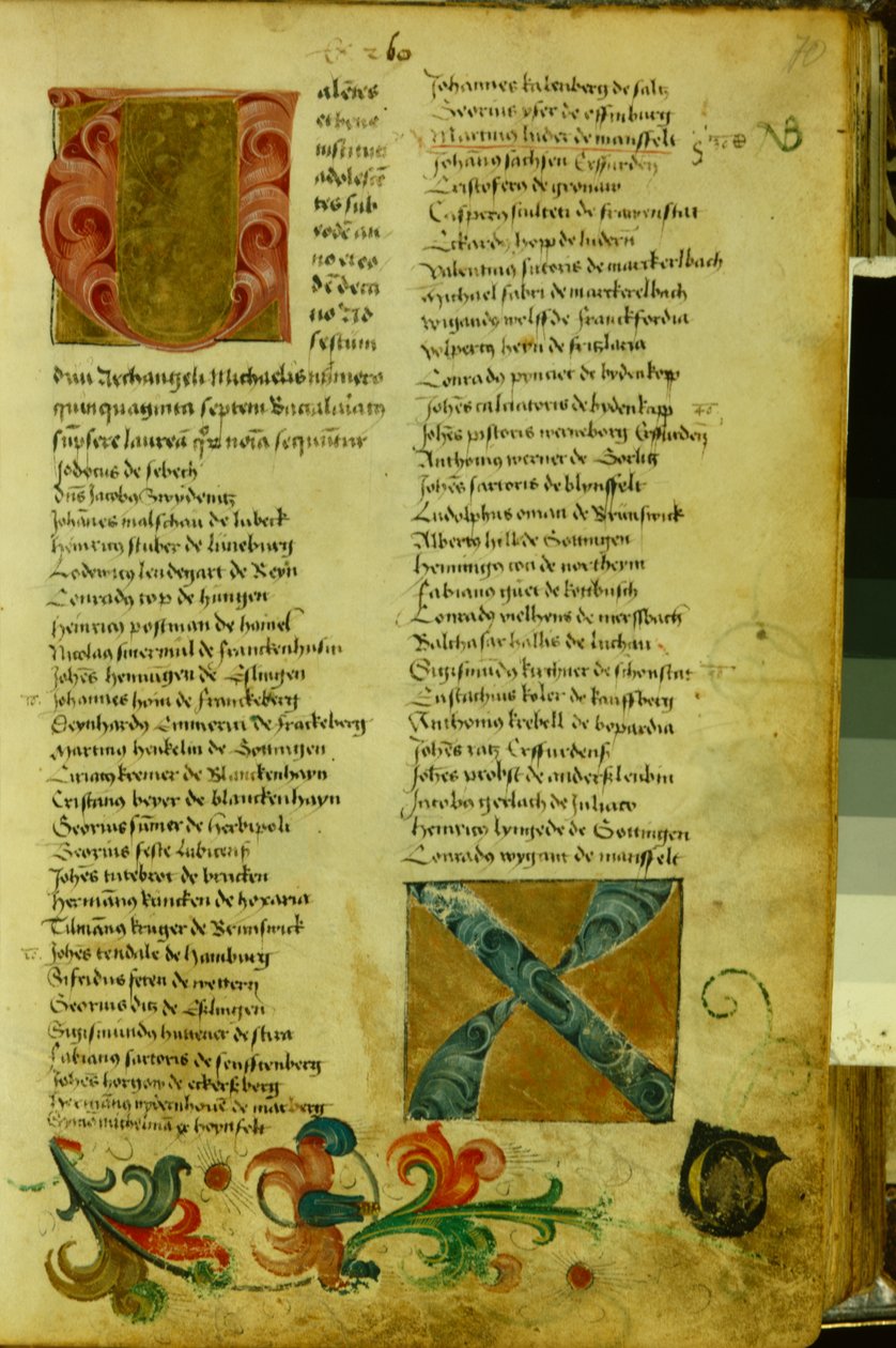 Martin Luthers Einschreibeblatt an der Universität Erfurt, April 1501 von German School