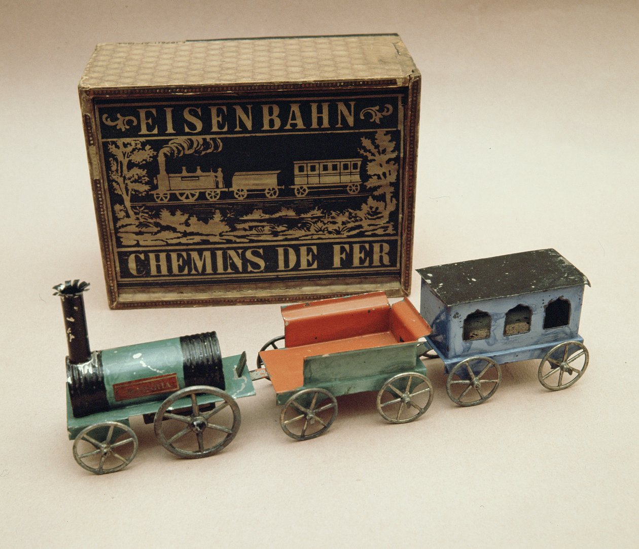 Modelleisenbahn, um 1870 von German School