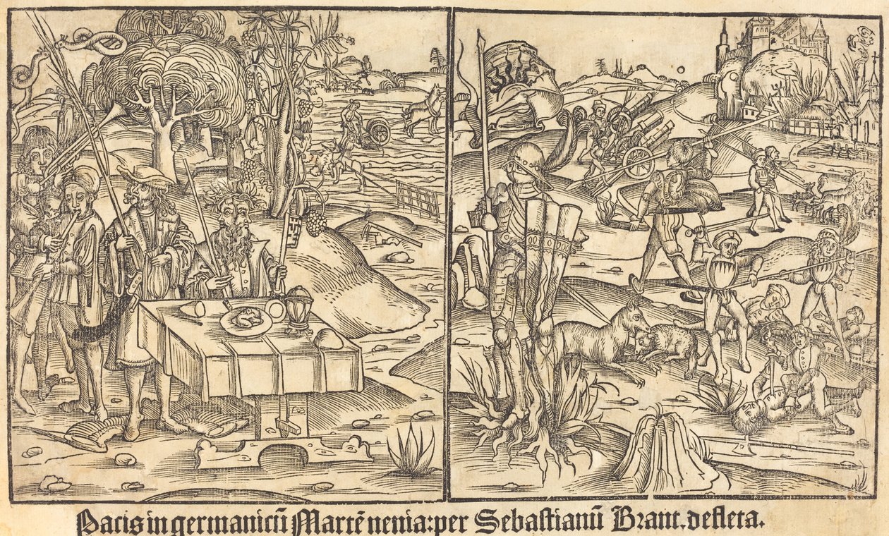 Allegorie von Krieg und Frieden von German 15th Century