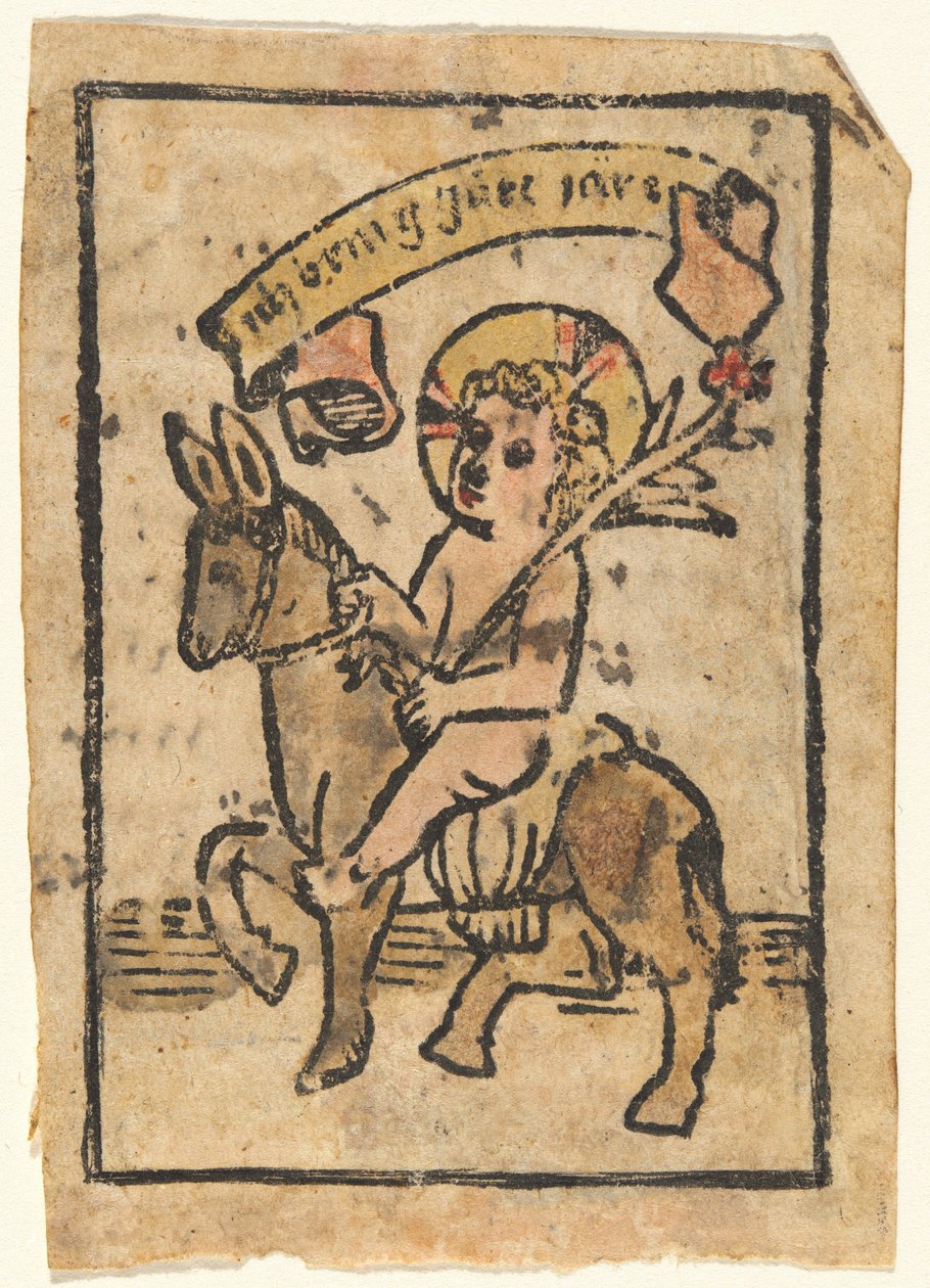 Christuskind auf einem Esel von German 15th Century