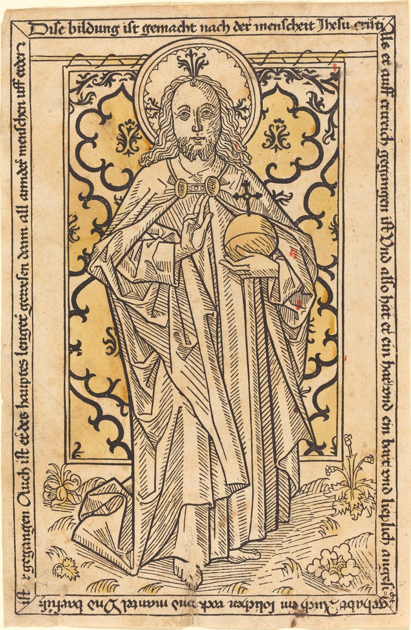 Christus als Salvator Mundi von German 15th Century
