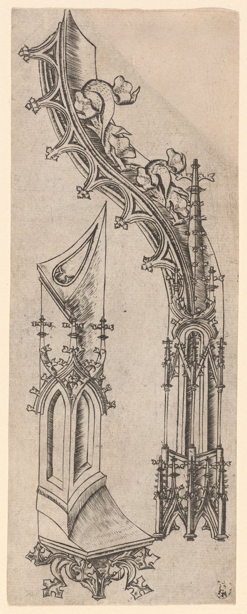 Gotischer Buchstabe "d" von German 15th Century