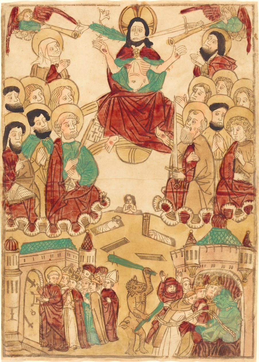Das Jüngste Gericht mit den Aposteln von German 15th Century