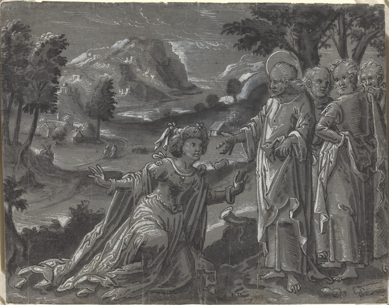Christus und die Ehebrecherin (recto) von German 16th Century