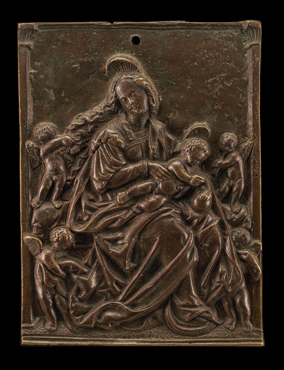 Die Jungfrau und das Kind mit vier Engeln von German 16th Century