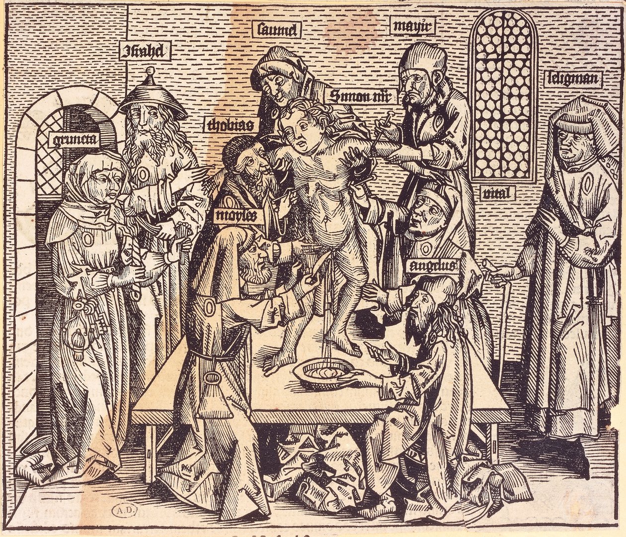 Anatomieunterricht (Gravur) von German School