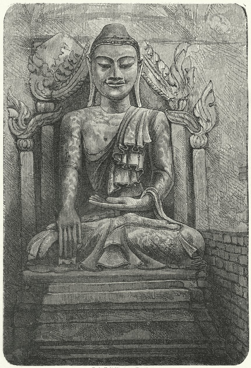 Kolossale Statue des Buddha (Gravur) von German School