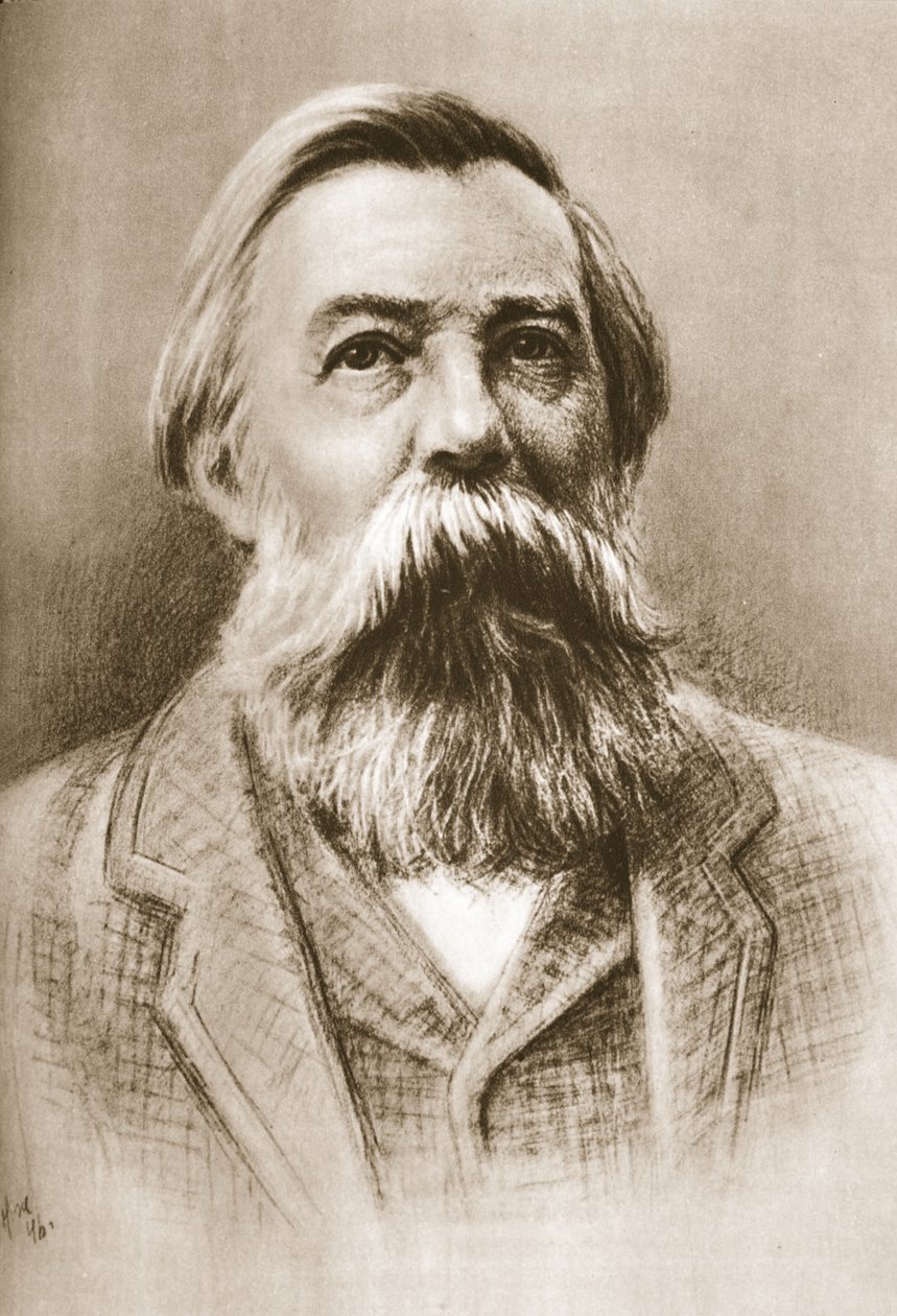 Frederick Engels (Sepia-Foto) von German School