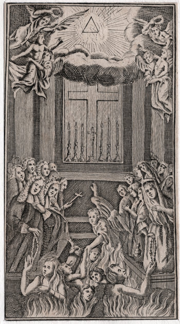 Messe im Tempel (Gravur) von German School
