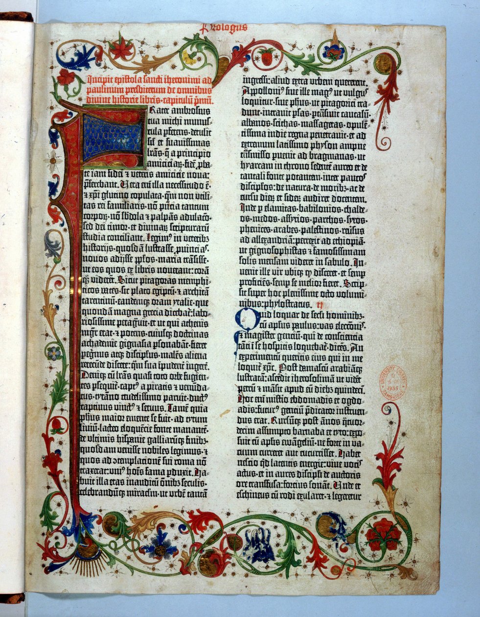 Seite aus der Gutenberg-Bibel, Mainz, ca. 1455 von German School