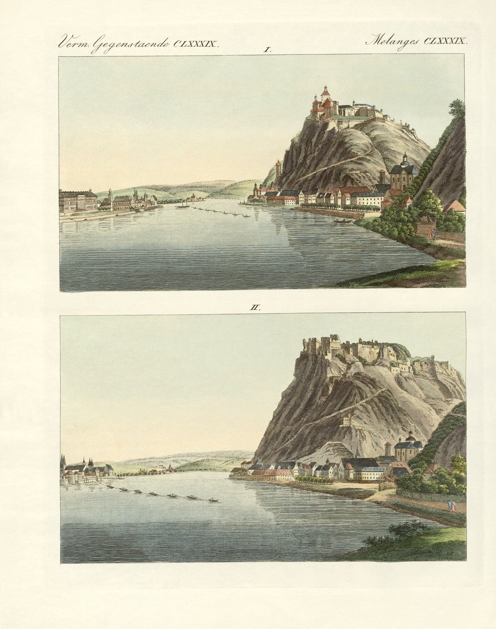Malerische Ansichten des Rheins von German School