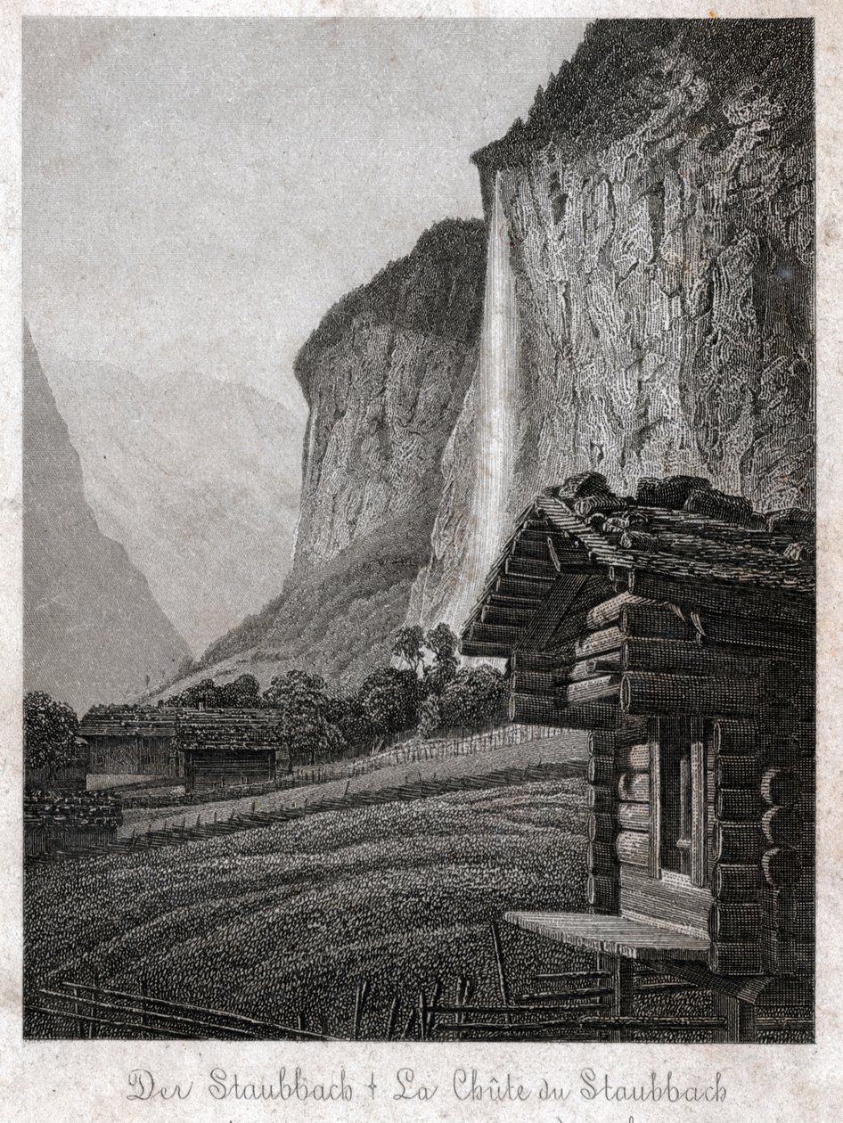 Staubbach-Wasserfall (Gravur, ca. 1830) von German School