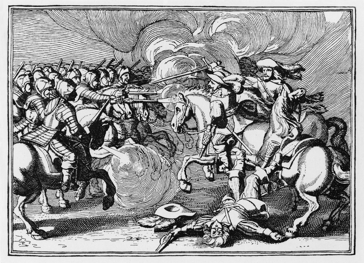 Der Tod von König Gustavus bei Lützen von German School