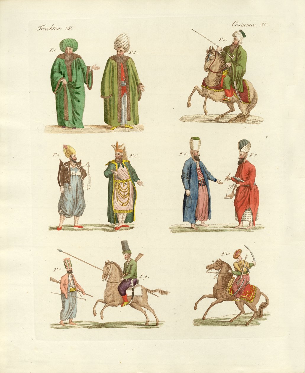 Türkische Nationalkostüme (Farbstich) von German School