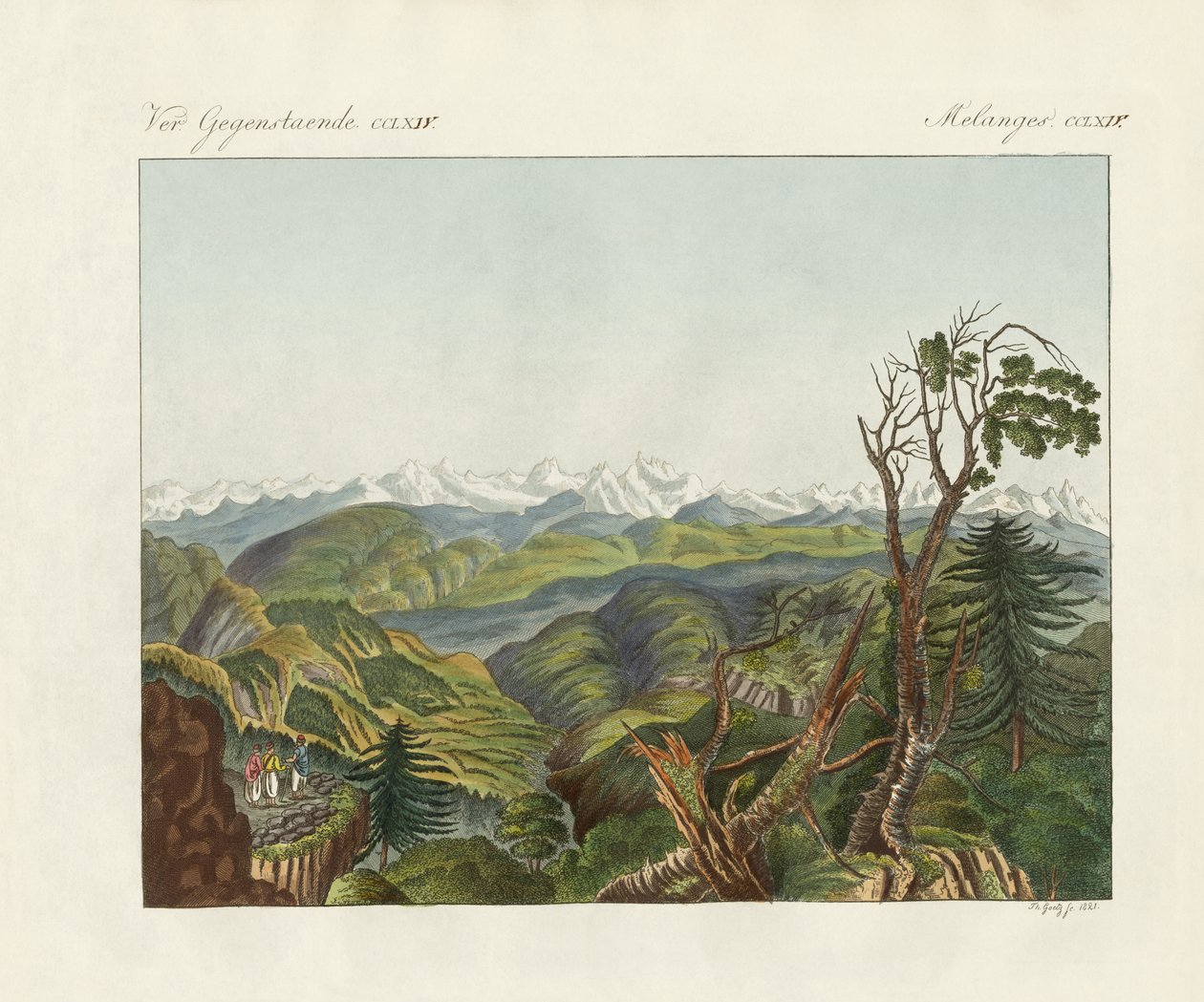 Zwei Ansichten des Himalaya von German School