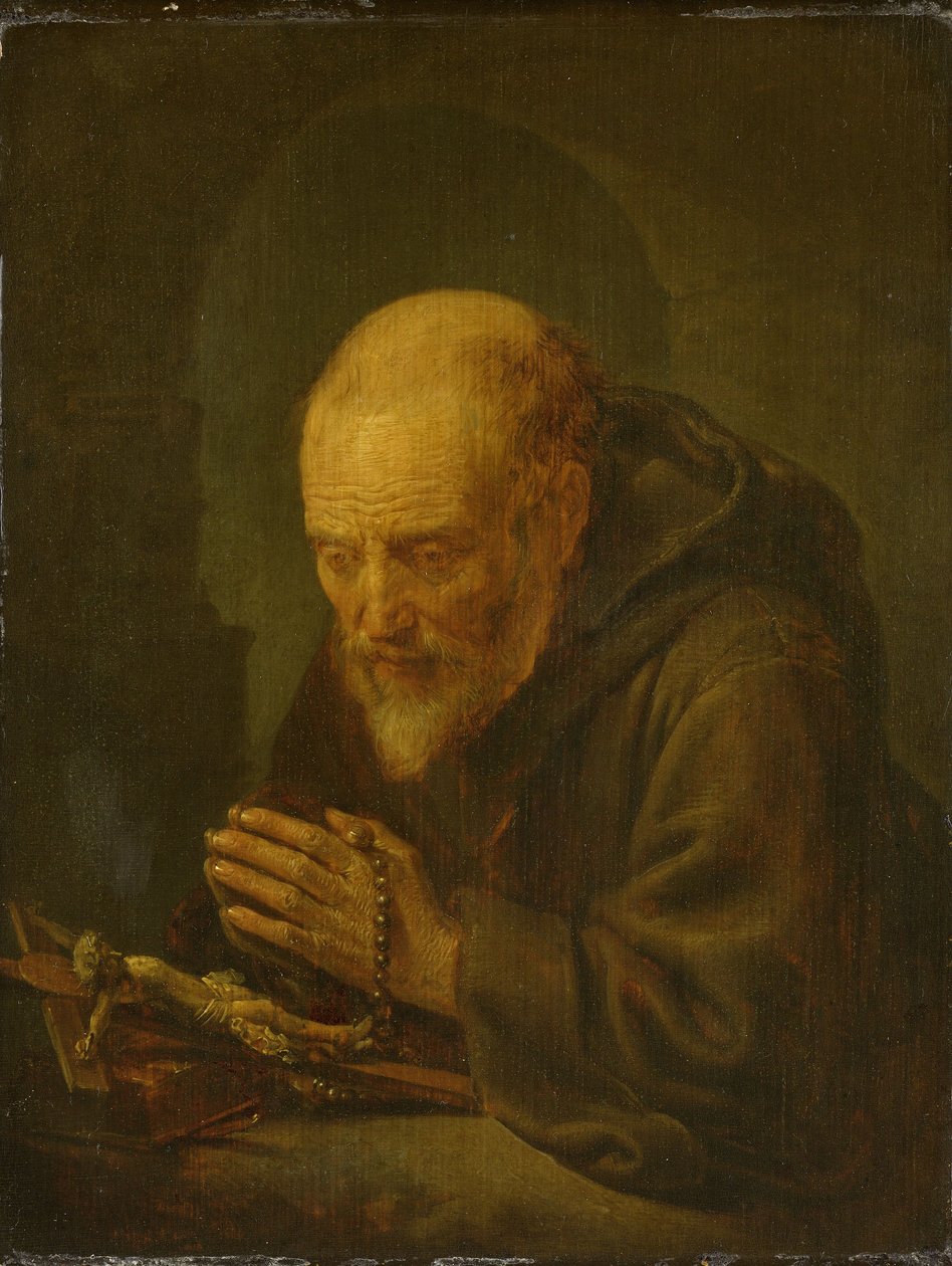 Ein Einsiedler beim Beten von Gerrit Dou