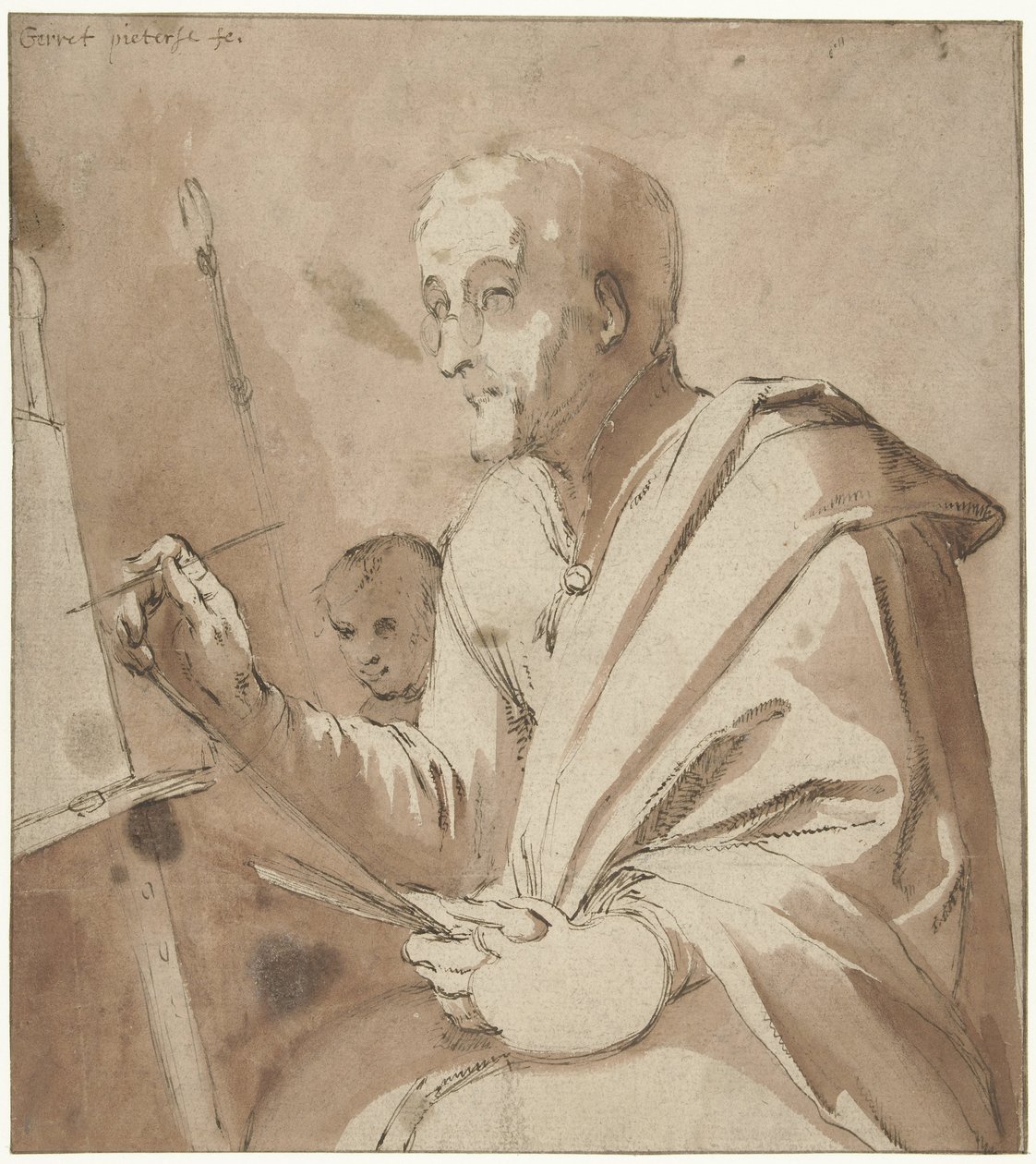 Maler vor seiner Staffelei von Gerrit Pietersz. Sweelink