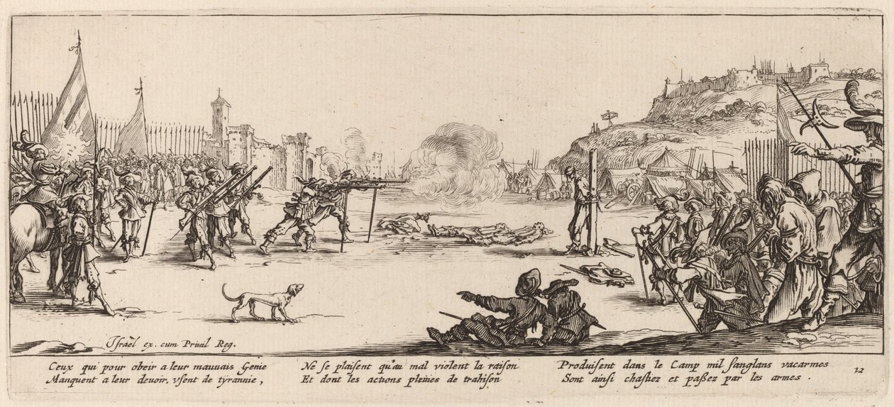 Das Erschießungskommando von Gerrit van Schagen after Jacques Callot