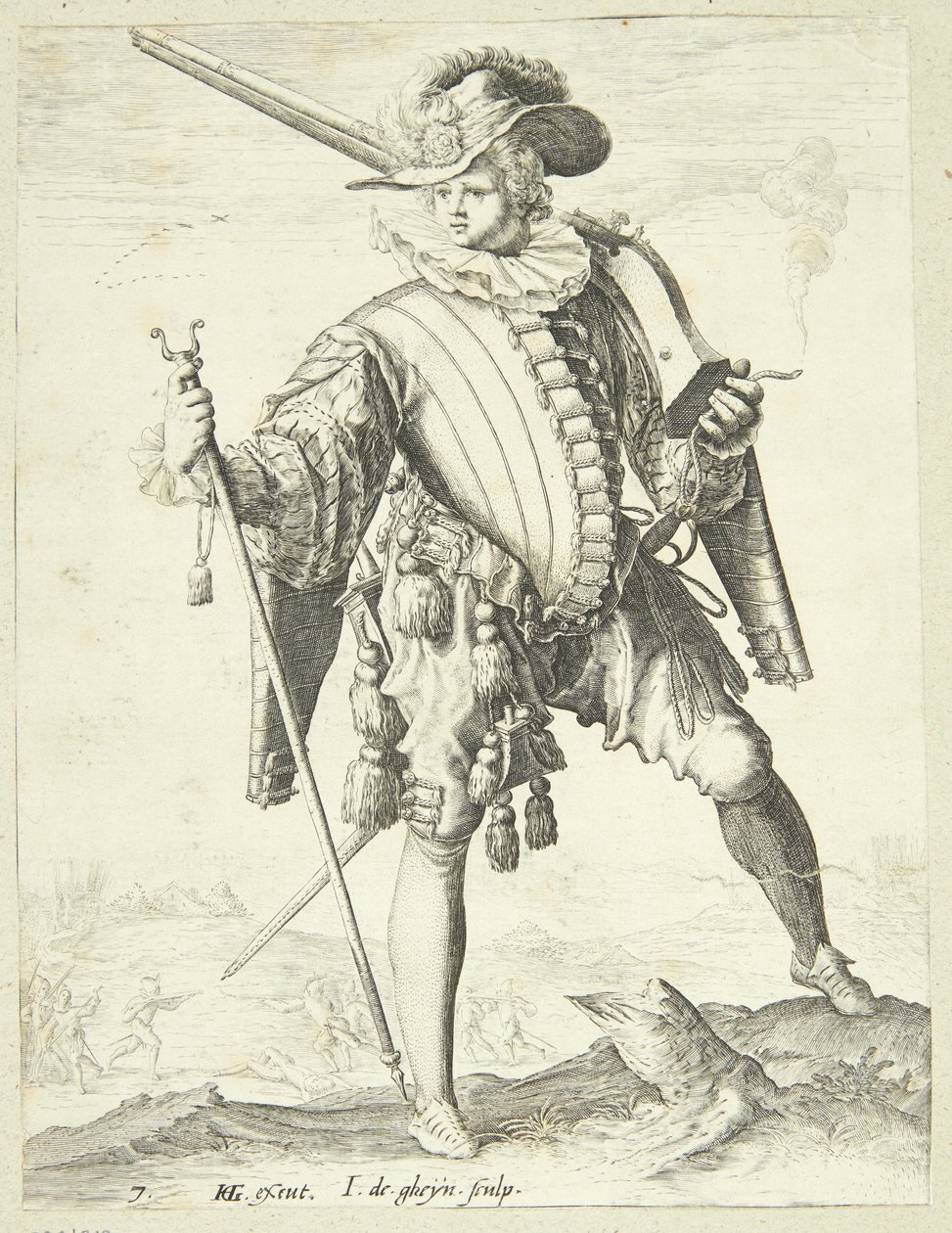 Soldat mit Hakenbüchse (Arkebuse) von Gheyn, Jacques II de